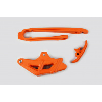 Chain Guide + Swingarm Chain Slider orange for Ktm EXC 125/XC W125 - EXC 200 - EXC 250/XC W250 - EXC 300/XC W300 - EXC-F 350....