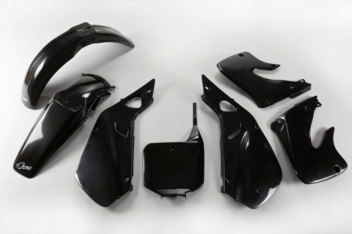 Plastic Kit black for Honda CR 125 (1998-99) - CR 250 (1997-99) - REPLICA PLASTICS - HOKIT094-001 - Ufo Plast