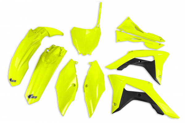 Plastic Kit neon yellow for Honda CRF 250R (2018-21) - CRF 450R (2017-20) - REPLICA PLASTICS - HOKIT123-DFLU - Ufo Plast