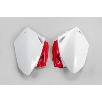 Side panels - white-red - Honda - REPLICA PLASTICS - HO03656-W - UFO Plast