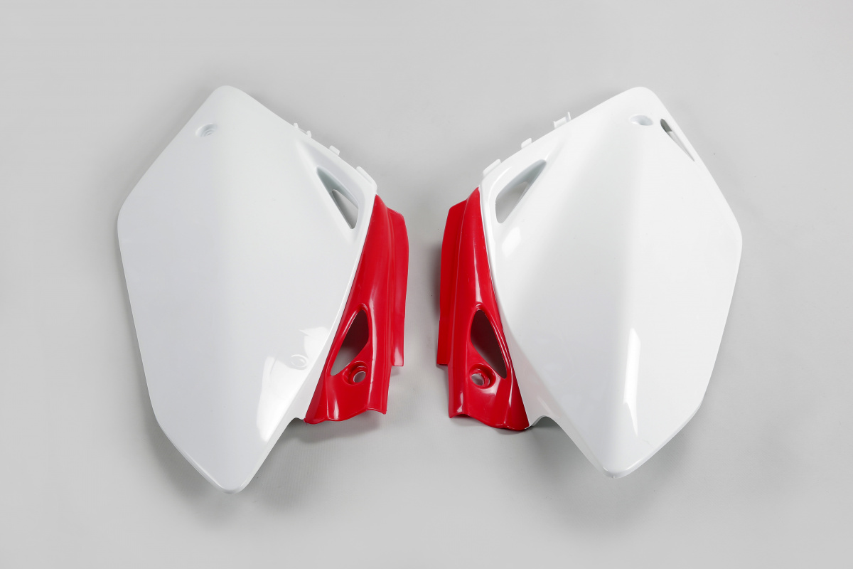 Side Panels white-red for Honda CRF 450R (2005-06) - REPLICA PLASTICS - HO03656-W - Ufo Plast