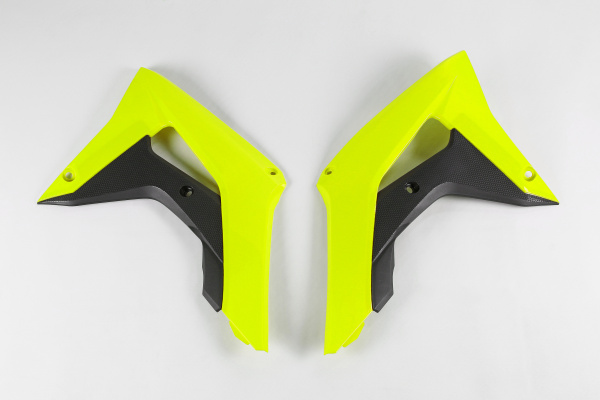 Radiator Covers neon yellow for Honda CRF 250R (2018-21) - CRF 450R (2017-20) - REPLICA PLASTICS - HO04682-DFLU - Ufo Plast