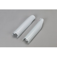 Fork Slider Protectors white for Honda CRF 250R (2014-18) - CRF 450R (2009-18) - REPLICA PLASTICS - HO04640-041 - Ufo Plast