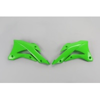 Radiator covers - green - Kawasaki - REPLICA PLASTICS - KA04728-026 - UFO Plast