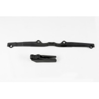 Chain guide+swingarm chain slider - black - Kawasaki - REPLICA PLASTICS - KA03792-001 - UFO Plast