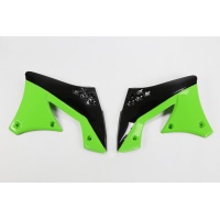 Radiator covers / Black-green - oem 10-11 - Kawasaki - REPLICA PLASTICS - KA04712-999 - UFO Plast