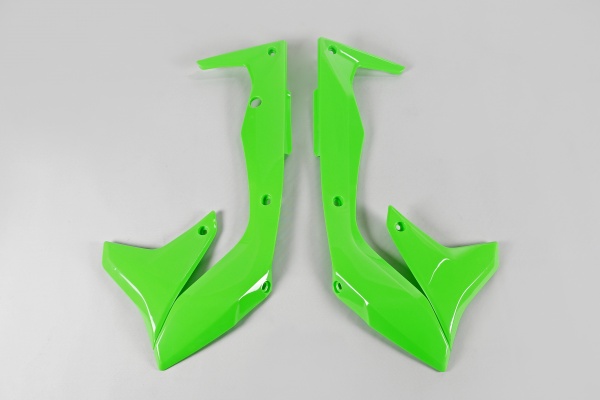 Radiator covers - neon green - Kawasaki - REPLICA PLASTICS - KA04736-AFLU - UFO Plast