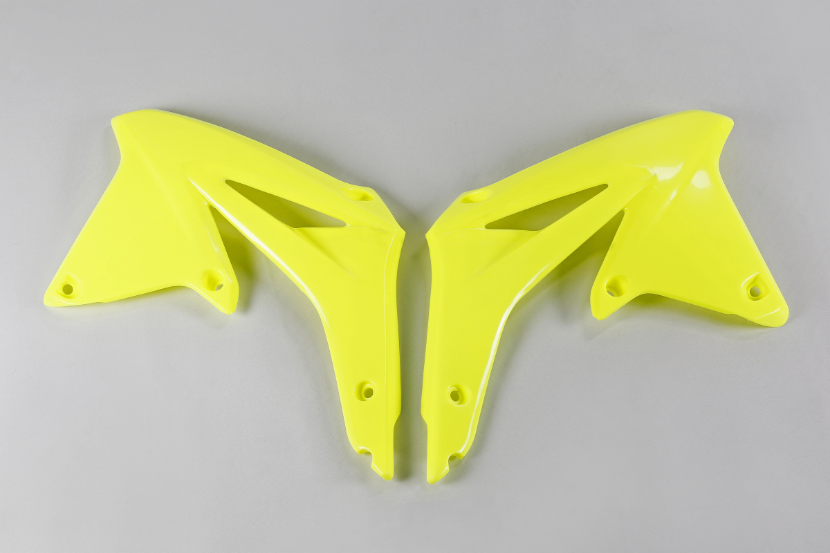 Radiator Covers neon yellow for Suzuki RMZ 450 (2008-17) - REPLICA PLASTICS - SU04927-DFLU - Ufo Plast