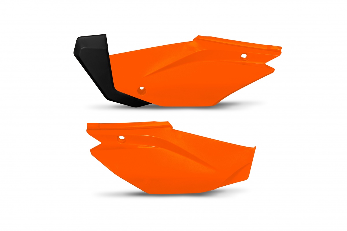 Side Panels neon orange for Honda CRF 110F (2019-25) - REPLICA PLASTICS - HO05601-FFLU - Ufo Plast