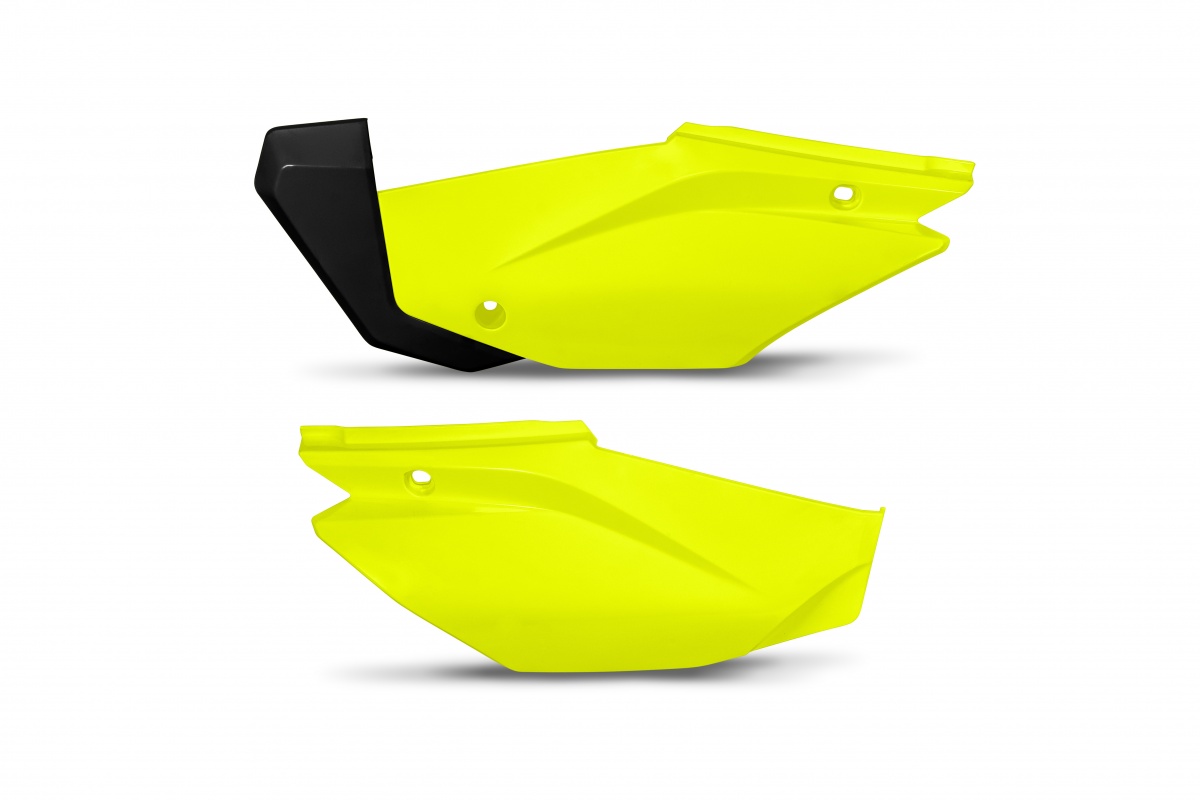 Side Panels neon yellow for Honda CRF 110F (2019-25) - REPLICA PLASTICS - HO05601-DFLU - Ufo Plast