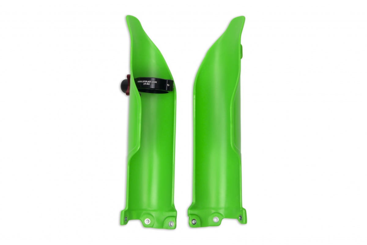 Fork Slider Protector + Quick Starter neon green for Kawasaki KXF 250 (2016-25) - KXF 450 (2019-25) - REPLICA PLASTICS - KA04...