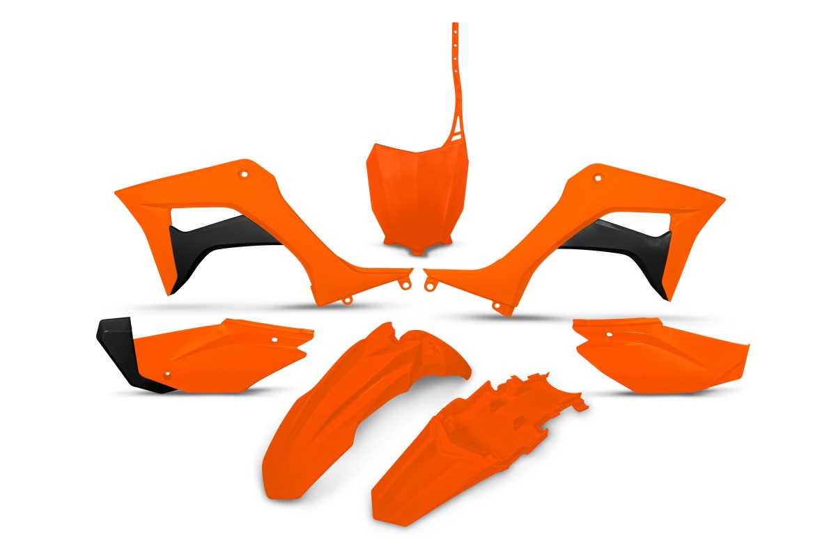 Plastic Kit neon orange for Honda CRF 110F (2019-25) - REPLICA PLASTICS - HOKIT124-FFLU - Ufo Plast