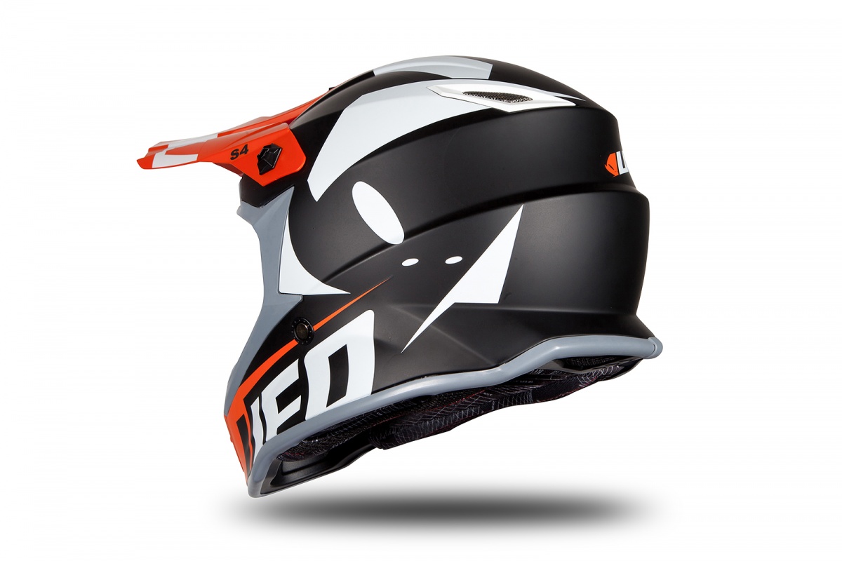 Motocross helmet for kids neon orange and black matt - Helmets - HE192 - UFO Plast