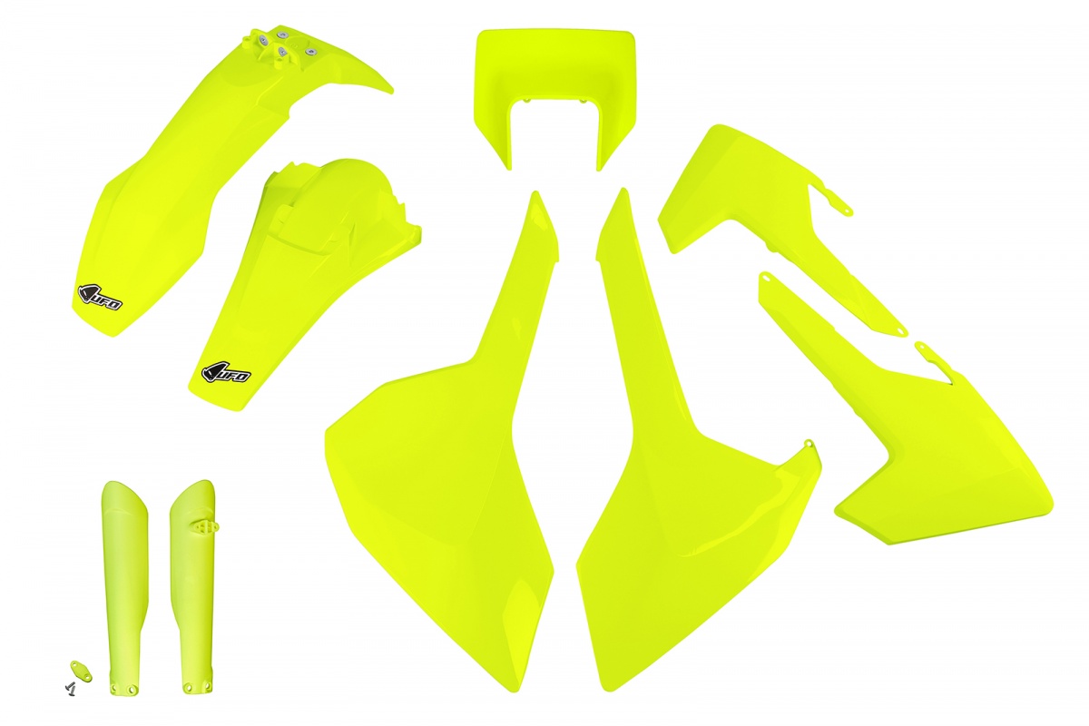 Plastic full kit / With headlight Husqvarna - neon yellow - REPLICA PLASTICS - HUKIT621F-DFLU - UFO Plast