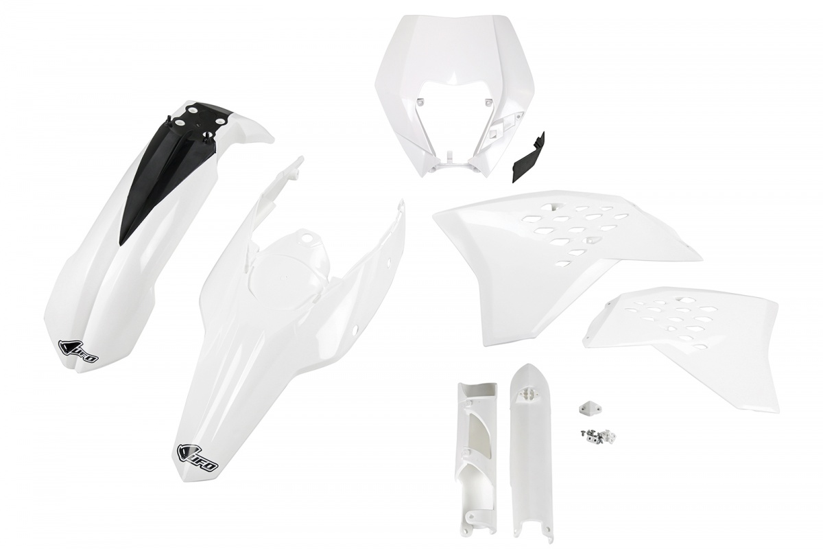 Full Plastic Kit white for Ktm EXC 125/XC W125 - EXC 200 - EXC 250/XC W250 - EXC-F 250/XCF W250 - EXC 300/XC W300 - EXC-F 35....