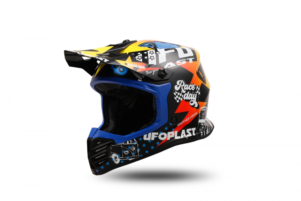 motocross Korey helmet for kids black, yellow and blue - Helmets - HE13600-CD - UFO Plast