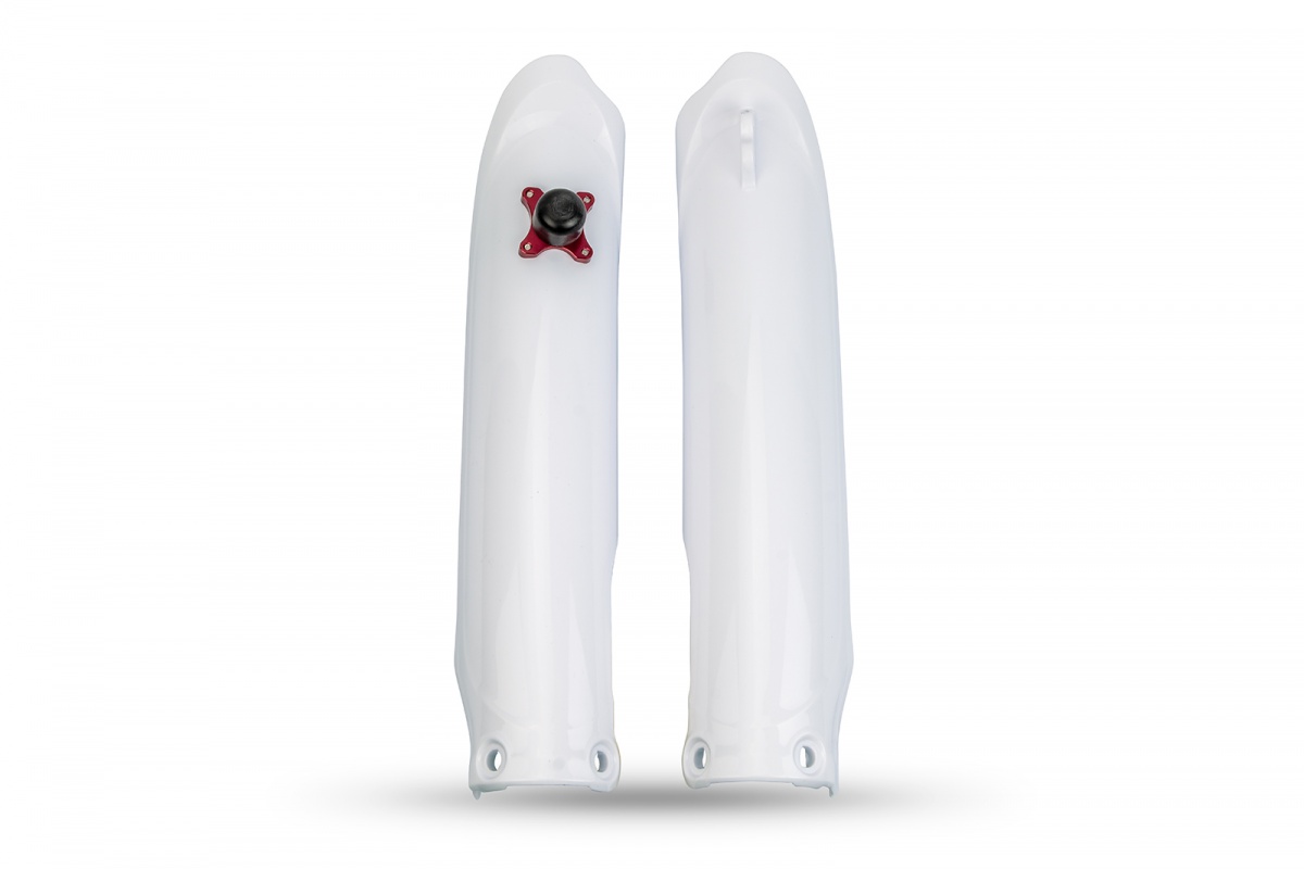 fork slider protectors + quick starter - white - yamaha - REPLICA PLASTICS - YA04896-046 - UFO Plast