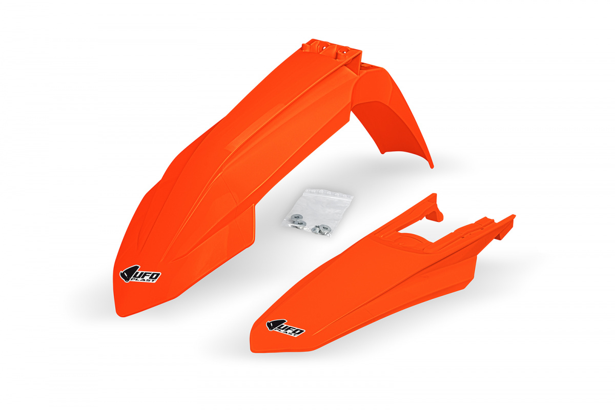 Fenders Kit neon orange for Ktm EXC 150/XC W150 / XC W150TPI - EXC 250/XC W250 - EXC-F 250/XCF W250 - EXC 300/XC W300 - EXC-....